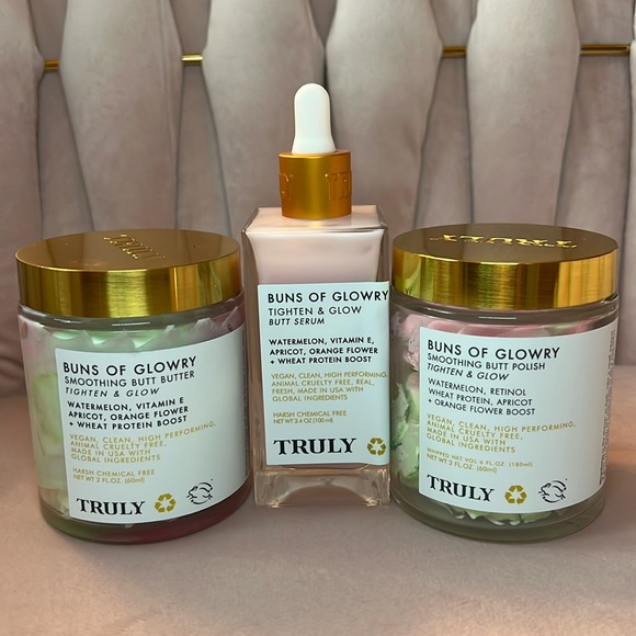 TRULY Other - Truly Buns of Glowry set trio bundle butter serum polish New full size
